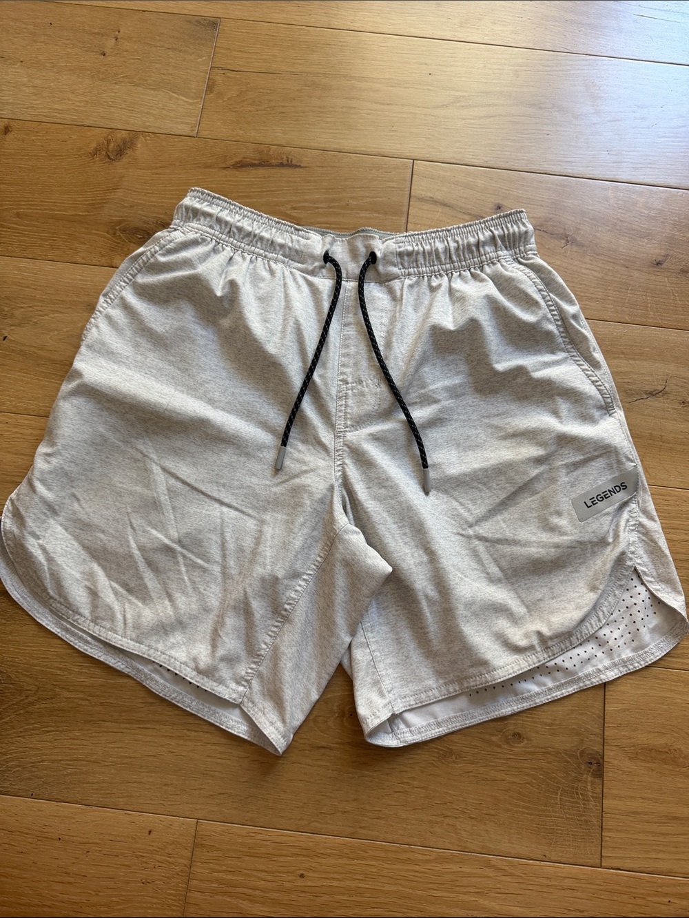 LEGENDS Light Gray Athletic Shorts with Drawstring 5”